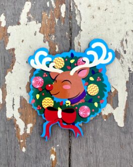 Reindeer Wreath Magnet