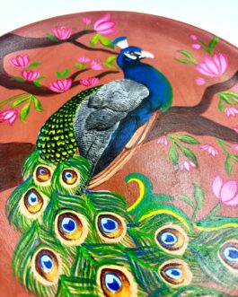 Peacock Pichwai Wallplate (Terracotta)