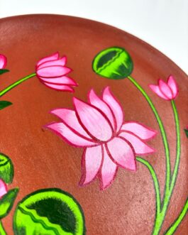 Lotus Pichwai Wall plate (Terracotta)